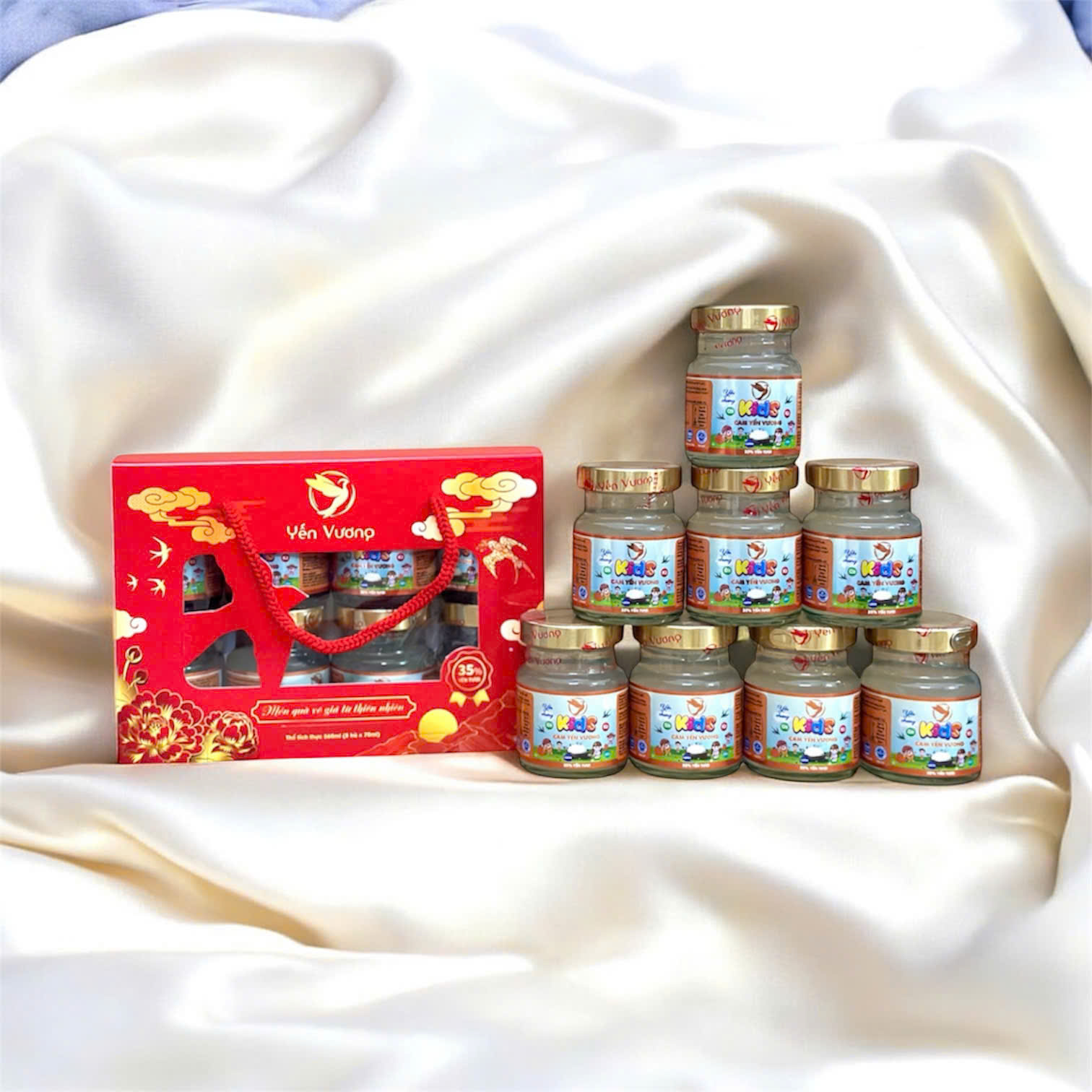 Lốc 8 hũ yến Vương 70ml Kids Cam